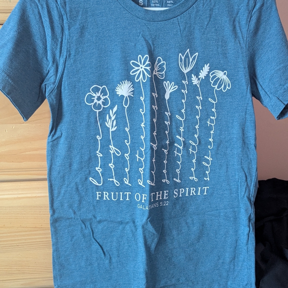 Blue Shirt with Floral Design